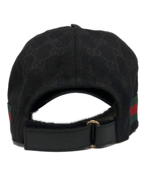 GUCCI（グッチ）GUCCI (グッチ) GGキャンバス柄キャップ ブラック サイズ:58cm（Ⅿ）の古着・服飾アイテム