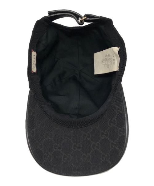 GUCCI（グッチ）GUCCI (グッチ) GGキャンバス柄キャップ ブラック サイズ:58cm（Ⅿ）の古着・服飾アイテム