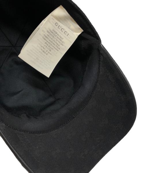 GUCCI（グッチ）GUCCI (グッチ) GGキャンバス柄キャップ ブラック サイズ:58cm（Ⅿ）の古着・服飾アイテム