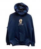 X-LARGEエクストララージ）の古着「OFF LEASH HOODED SWEATSHIRT」｜ネイビー