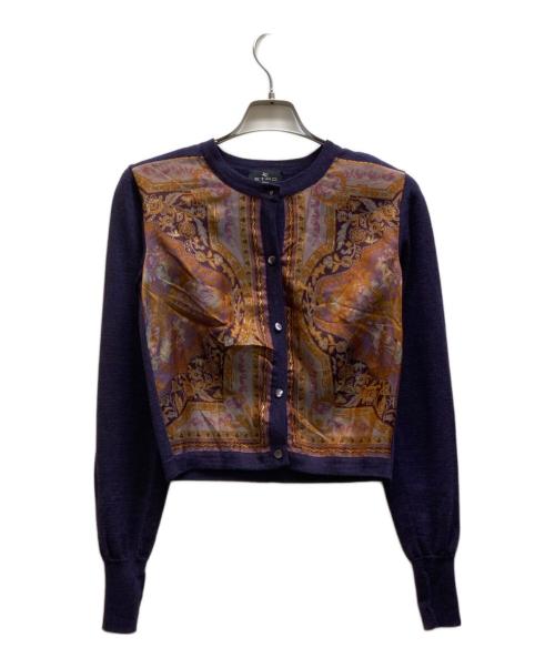 ETRO（エトロ）ETRO (エトロ) ペイズリー柄切替カーディガン パープル サイズ:-の古着・服飾アイテム