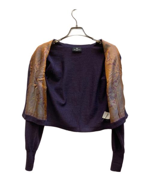 ETRO（エトロ）ETRO (エトロ) ペイズリー柄切替カーディガン パープル サイズ:-の古着・服飾アイテム