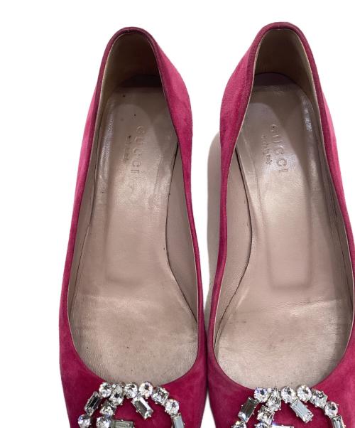 GUCCI（グッチ）GUCCI (グッチ) ビジュー インターロッキング パンプス ピンク サイズ:35の古着・服飾アイテム