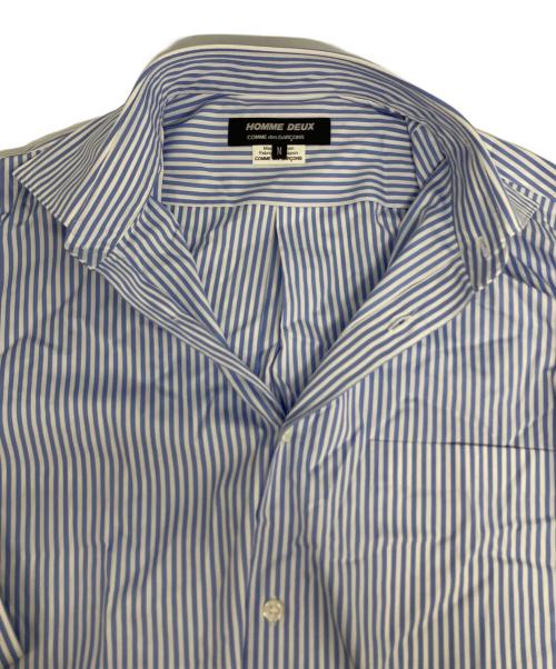 COMME des GARCONS HOMME DEUX（コムデギャルソン オム ドゥ）COMME des GARCONS HOMME DEUX (コムデギャルソン オム ドゥ) ストライプシャツ スカイブルー×ホワイト サイズ:Mの古着・服飾アイテム
