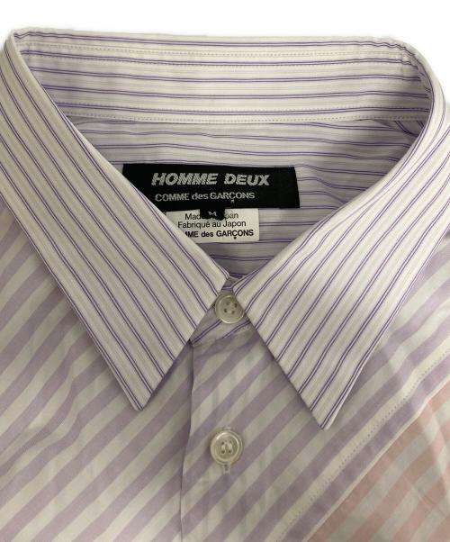 COMME des GARCONS HOMME DEUX（コムデギャルソン オム ドゥ）COMME des GARCONS HOMME DEUX (コムデギャルソン オム ドゥ) ストライプシャツ パープル×ピンク サイズ:Mの古着・服飾アイテム