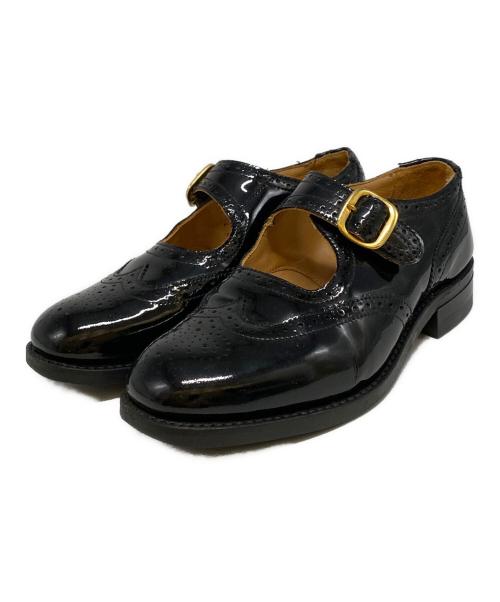SANDERS（サンダース）SANDERS (サンダース) メリージェーンウィングチップシューズ ブラック サイズ:5の古着・服飾アイテム