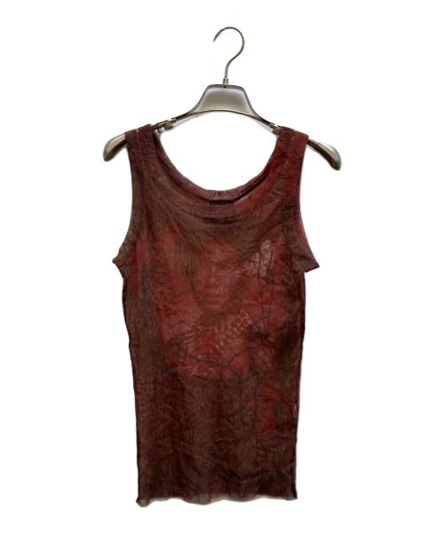 Jean Paul GAULTIER CLASSIQUE（ジャンポールゴルチエクラシック）Jean Paul GAULTIER CLASSIQUE (ジャンポールゴルチエクラシック) ノースリーブパワーネット レッド サイズ:48の古着・服飾アイテム