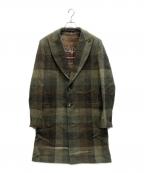 ETROエトロ）の古着「バック切替チェックウールコート」｜カーキ