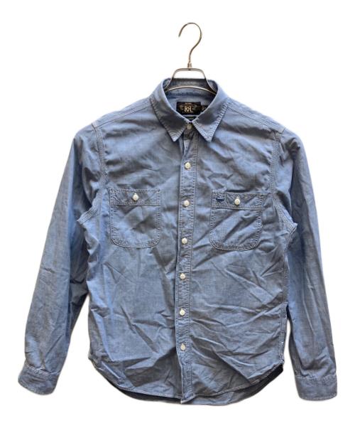 RRL（ダブルアールエル）RRL (ダブルアールエル) L/Sレギュラーカラーシャツ ブルー サイズ:Mの古着・服飾アイテム