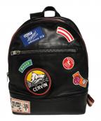 BALLYバリー）の古着「アップリケ トレインスポッティング バックパック」｜ブラック