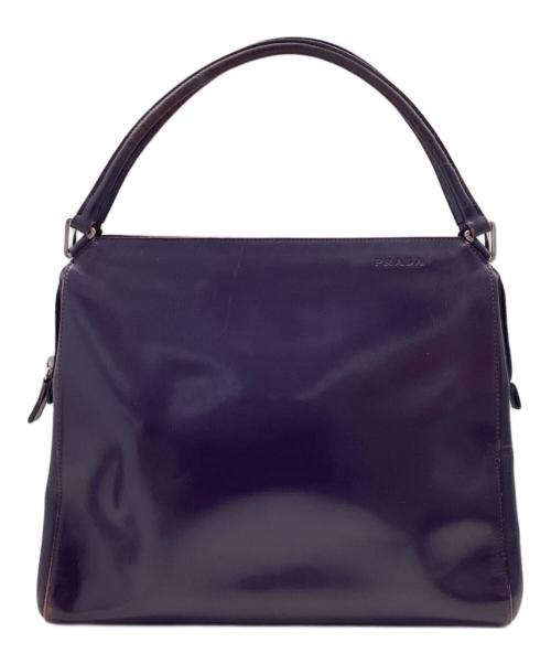 PRADA（プラダ）PRADA (プラダ) レザーショルダーバッグ パープルの古着・服飾アイテム