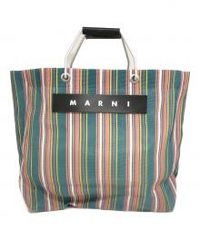 MARNI（マルニ）の古着「MARKET STRIPE BAG」｜グリーン×ピンク
