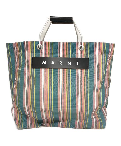 MARNI（マルニ）MARNI (マルニ) MARKET STRIPE BAG グリーン×ピンクの古着・服飾アイテム