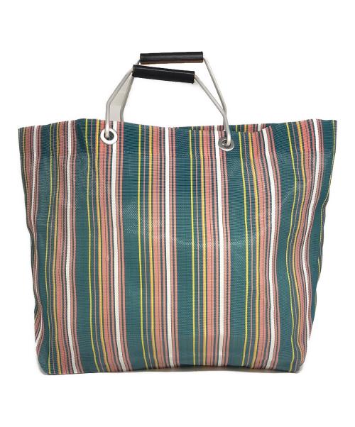 MARNI（マルニ）MARNI (マルニ) MARKET STRIPE BAG グリーン×ピンクの古着・服飾アイテム
