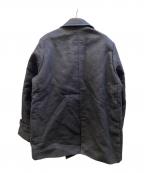 FRANK LEDERフランクリーダー）の古着「ジャーマンレザーヘビーコットンPコート」｜ブラック