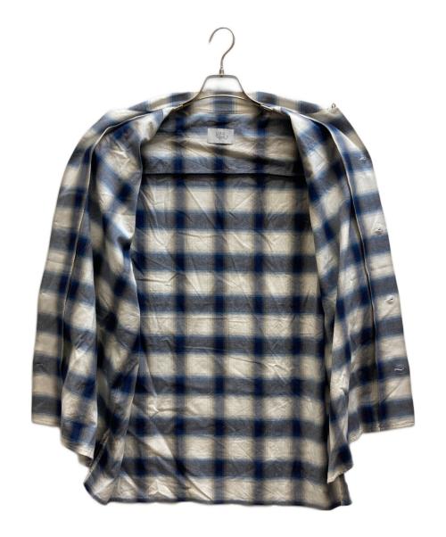 URU（ウル）URU (ウル) オープンカラーシャツ ネイビー×ホワイト サイズ:3の古着・服飾アイテム
