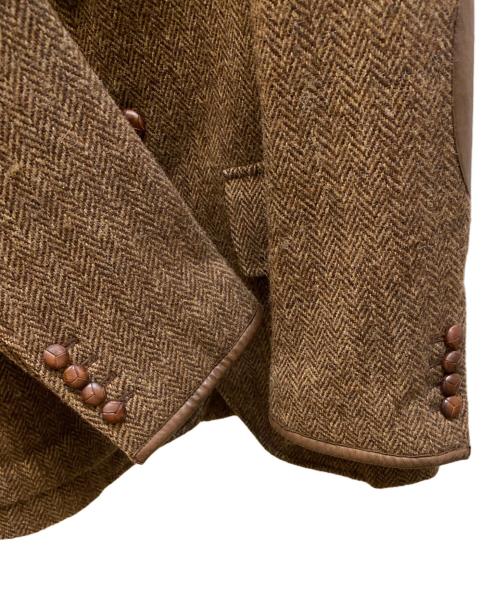 POLO RALPH LAUREN（ポロ・ラルフローレン）POLO RALPH LAUREN (ポロ・ラルフローレン) ヘリンボーンエルボーパッチ ツイードジャケット ブラウン サイズ:Ｍの古着・服飾アイテム