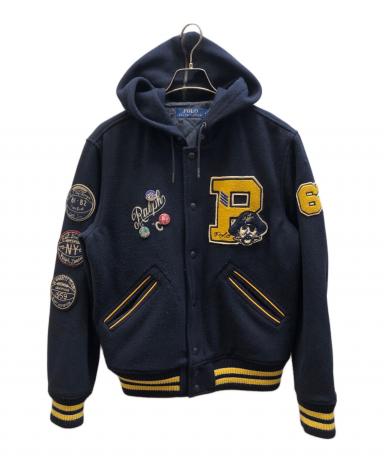 ポロ ラルフローレン ウールブレンド ツイル レターマン ジャケット 中古・古着通販】POLO RALPH LAUREN (ポロ・ラルフローレン) ウール