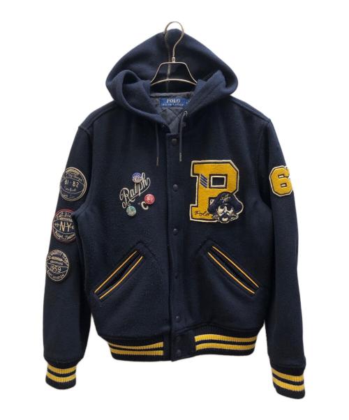 POLO RALPH LAUREN（ポロ・ラルフローレン）POLO RALPH LAUREN (ポロ・ラルフローレン) ウールブレンドレターマンジャケット ネイビー サイズ:Mの古着・服飾アイテム