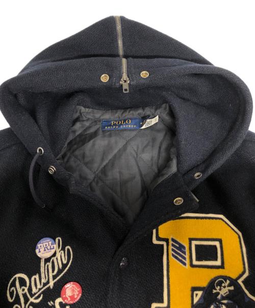 POLO RALPH LAUREN（ポロ・ラルフローレン）POLO RALPH LAUREN (ポロ・ラルフローレン) ウールブレンドレターマンジャケット ネイビー サイズ:Mの古着・服飾アイテム