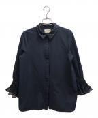 UNITED ARROWS TOKYOユナイテッドアローズトウキョウ）の古着「オーガンジーカフスブラウス/1516-199-1608」｜ネイビー