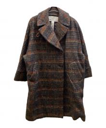 ticca（ティッカ）の古着「チェック柄モヘア混テントコート」｜ブラウン