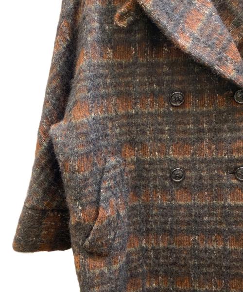 ticca（ティッカ）ticca (ティッカ) チェック柄モヘア混テントコート ブラウン サイズ:Ｆの古着・服飾アイテム