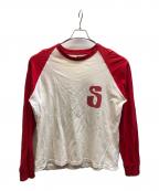 stussyステューシー）の古着「ラグランスリーブカットソー」｜レッド