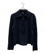 GUCCIグッチ）の古着「ウールシルクジップカーディガン」｜ブラック