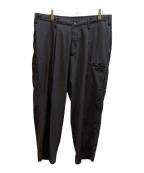 s'yte by yohji yamamotoサイト バイ ヨウジヤマモト）の古着「CREPE de CHINE SIDE TUCK TROUSERS」｜ブラック