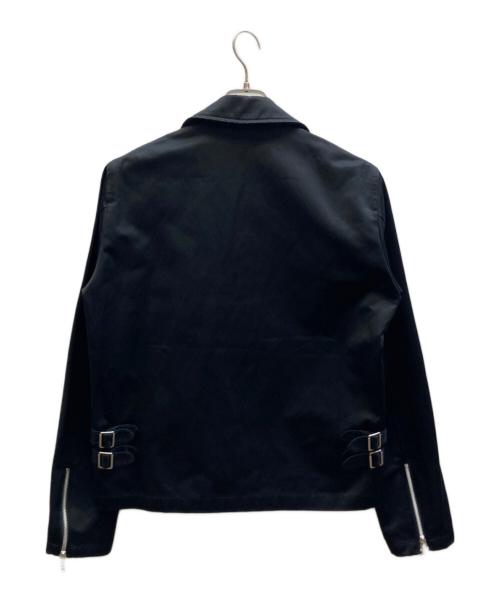 MIHARA YASUHIRO（ミハラヤスヒロ）MIHARA YASUHIRO (ミハラヤスヒロ) コットンサテンダブルライダースジャケット ブラック サイズ:46の古着・服飾アイテム
