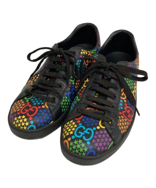 GUCCI（グッチ）GUCCI (グッチ) サイケデリック ローカットスニーカー ブラック サイズ:7の古着・服飾アイテム