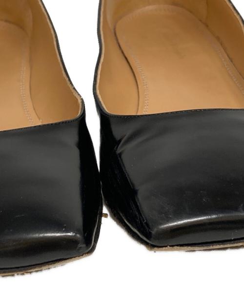 Maison Margiela（メゾンマルジェラ）Maison Margiela (メゾンマルジェラ) スクエアトゥーパンプス ブラック サイズ:38 1/2の古着・服飾アイテム