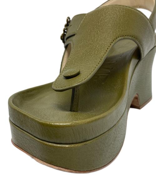 LOEWE（ロエベ）LOEWE (ロエベ) 90プラットフォームサンダル/932301/アナグラム グリーン サイズ:38の古着・服飾アイテム