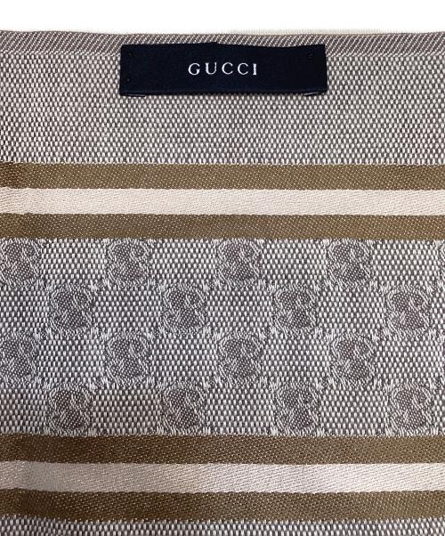 GUCCI（グッチ）GUCCI (グッチ) GGロゴウール混マフラー ベージュの古着・服飾アイテム