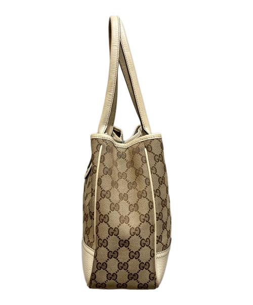 GUCCI（グッチ）GUCCI (グッチ) GGキャンバスリボントートバッグ ベージュの古着・服飾アイテム