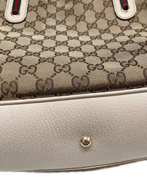 GUCCI（グッチ）GUCCI (グッチ) GGキャンバスリボントートバッグ ベージュの古着・服飾アイテム