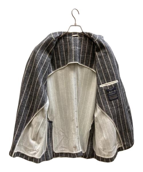 CIRCOLO 1901（チルコロ1901）CIRCOLO 1901 (チルコロ1901) ストライプテーラードジャケット グレー サイズ:56の古着・服飾アイテム