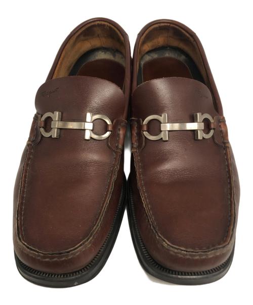 Salvatore Ferragamo（サルヴァトーレ フェラガモ）Salvatore Ferragamo (サルヴァトーレ フェラガモ) ガンチーニローファー ブラウン サイズ:7 1/2の古着・服飾アイテム