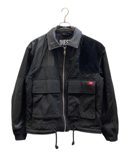 DIESEL（ディーゼル）DIESEL (ディーゼル) ナイロンジップジャケット ブラック サイズ:Ⅿの古着・服飾アイテム