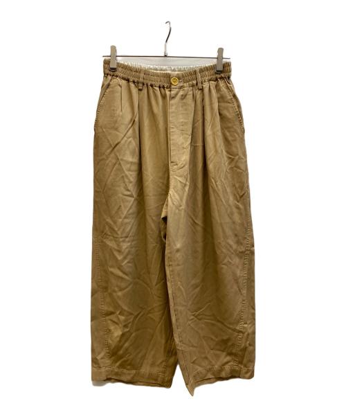 UNFIL（アンフィル）unfil (アンフィル) ビスコースギャバジン ビックイージーパンツ ベージュ 未使用品の古着・服飾アイテム
