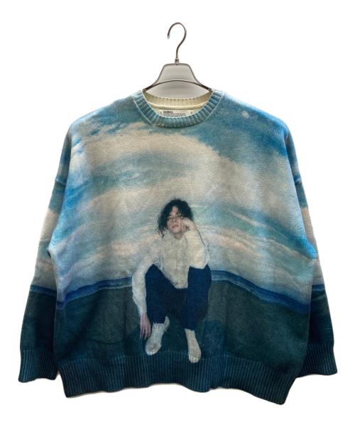 DAIRIKU（ダイリク）DAIRIKU (ダイリク) フォト プルオーバー ニット ブルー サイズ:Lの古着・服飾アイテム