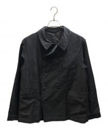 KABEL（カベル）の古着「シルク混モールスキンフレンチワークジャケット」｜ブラック
