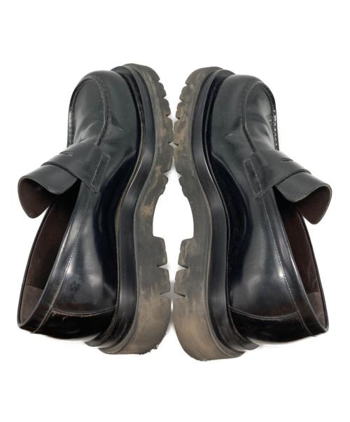 BOTTEGA VENETA（ボッテガベネタ）BOTTEGA VENETA (ボッテガベネタ) ラグ フラット ローファー ブラック サイズ:４０の古着・服飾アイテム