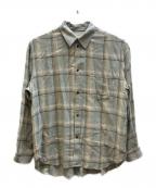 SUGARHILLシュガーヒル）の古着「OMBRE PLAID SHIRTS LOOSE FIT」｜ベージュ