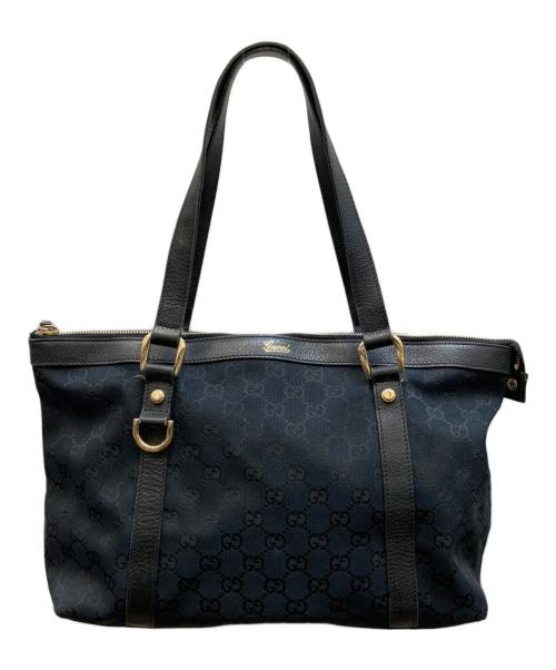 GUCCI（グッチ）GUCCI (グッチ) アビー GGキャンバス トートバッグ ブラックの古着・服飾アイテム