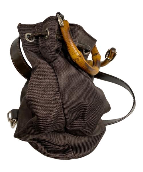 GUCCI（グッチ）GUCCI (グッチ) 2WAY バンブーナイロンバッグ ブラウンの古着・服飾アイテム