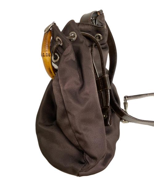 GUCCI（グッチ）GUCCI (グッチ) 2WAY バンブーナイロンバッグ ブラウンの古着・服飾アイテム