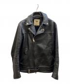 666 LEATHER WEARトリプルシックス レザーウェア）の古着「タイトフィット フロントフラップ ライダースジャケット」｜ブラック