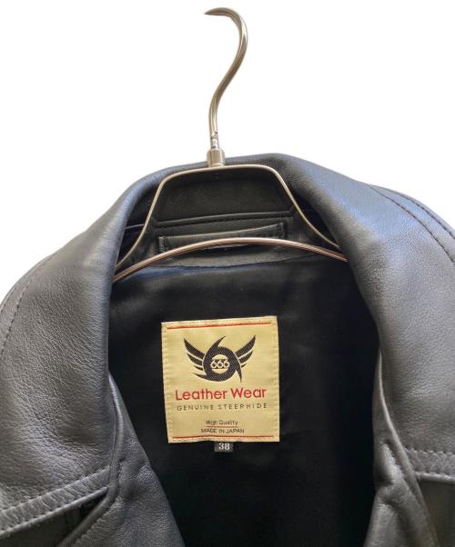 666 LEATHER WEAR（666レザーウェア）666 Leather Wear (トリプルシックス レザーウェア) タイトフィット フロントフラップ ライダースジャケット ブラック サイズ:38の古着・服飾アイテム